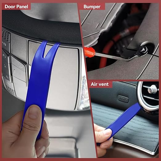 1355Pcs Car Body Retainer Clips Set - 3-Layer Storage Box with Metal Screws & U-Nuts. Universal Auto Push Pin Rivets + 5 Blue Trim Removal Tools for Bumper Fender (1355Pcs)