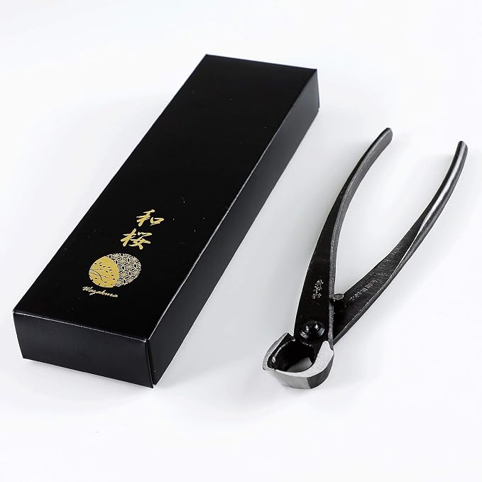 Wazakura Japanese Bonsai Tool Set MADE IN JAPAN, Bonsai Scissors 7inch(180mm) + Concave Branch Cutter 8inch(200mm), Essential Starter Kit