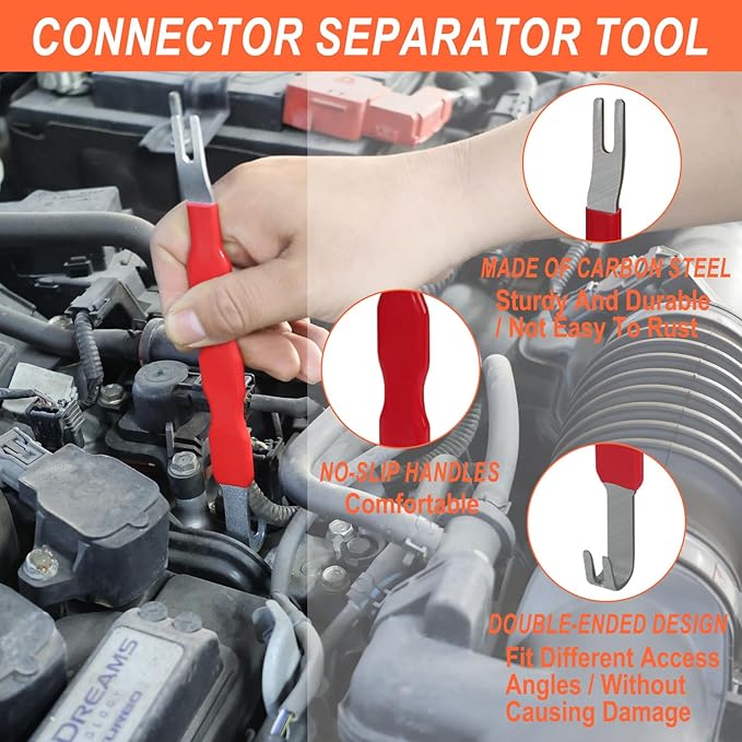 Automotive Electrical Terminal Removal Tool Kit Pro - 41+1Pcs Automotive Depinning Tool Kit Terminal Connector Removal Tools for Vehicle, Motorcycle & Electrical Applications, Orange