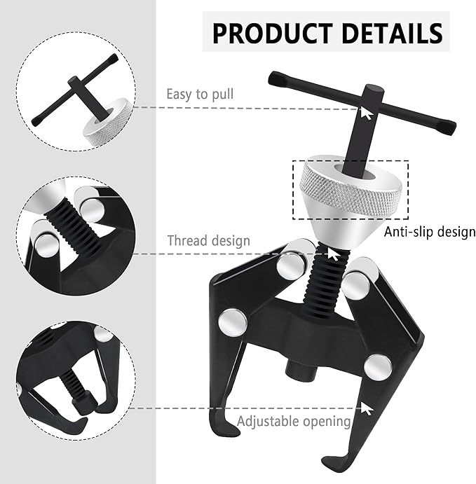 Stacool Windshield Wiper Arm Removal Tool Kit,Heavy Duty Wiper Arm Puller/Battery Terminal Puller,Universal Car Accessories Carbon Steel Small Bearing Puller for Most Car Truck SUV RV