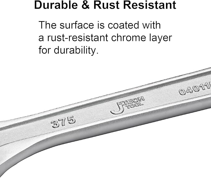 Jetech 15-Inch Adjustable Wrench, Professional Heavy Duty, Chrome Vanadium Steel, Shifter Spanner with Inch/Metric Scale, Wide Caliber Opening, Rust-Resistant Finish