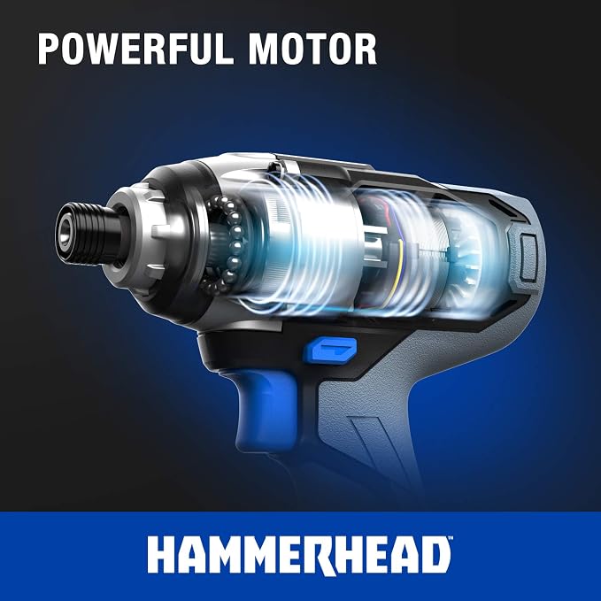 Hammerhead 20V Cordless 2-Tool Combo Kit: Drill and Impact Driver with 1.5Ah Battery and Charger - HCC2020