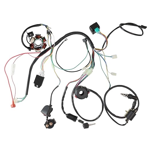 PRO BAT Full Electrics Wiring Harness Kit | for 50cc 70cc 90cc 110cc 125cc Chinese ATV Quad Bike 4 Wheeler Baja SunL Taotao Coolster JCL with CDI Coil Magneto Stator