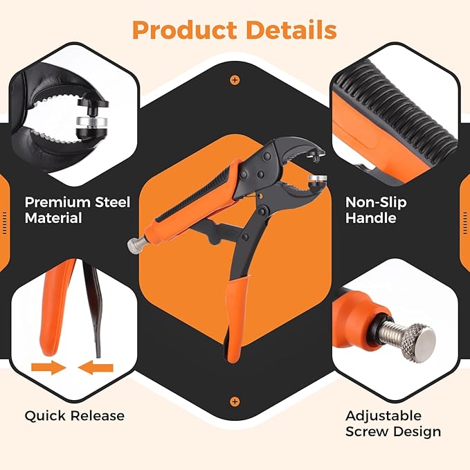 Heavy Duty Snap Fastener Tool Kit, Snap Pliers for Metal Snaps, Replacing Metal Snaps Installation Set, Snap Pliers Kit for Leather, Boat Canvas, Carpet, Tarp, Covers and Furniture
