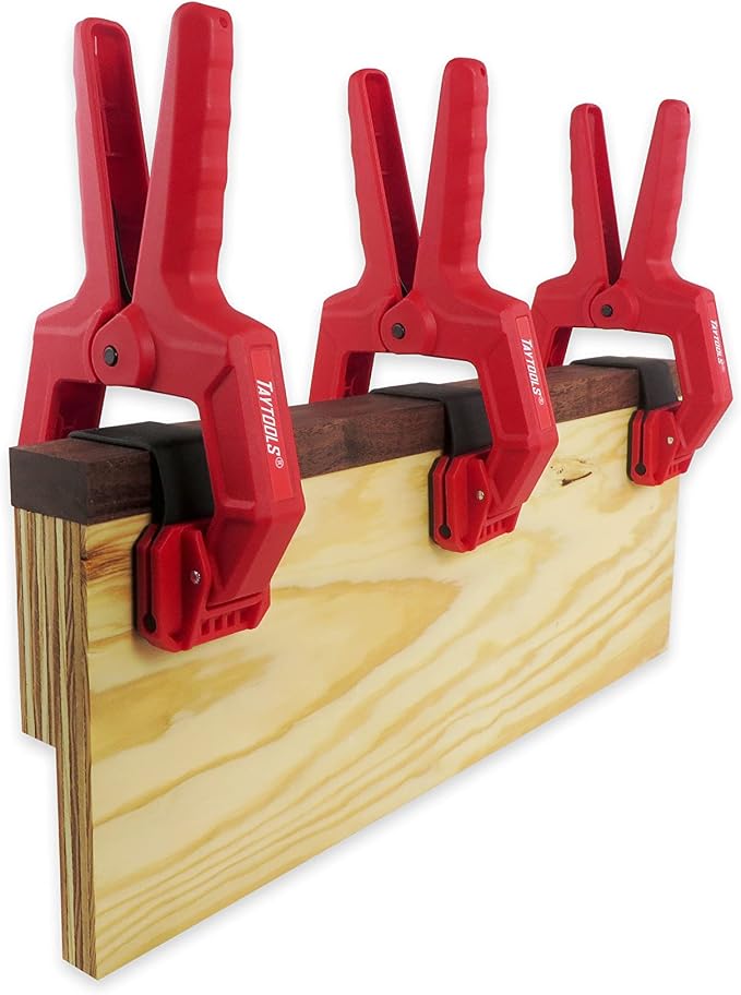 Taytools 10 Pack Large Spring Molding Edge Band Clamps Overall Size 8" x 5", Opening: 2-1/4", Throat Depth 3-1/4 Inches (10)