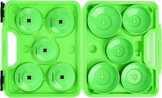 OEMTOOLS 87151 10-Piece Oil Filter Wrench Set, Oil Filter Removal Set Fits 3/8" Ratchet for Efficient Oil Filter Removal, Non-Slip Oil Filter Cup Set Grip, Rust-Resistant