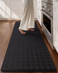 Color&Geometry Anti Fatigue Cushioned Kitchen Floor Mats,24"X71",Long Runner Rug Non Slip Waterproof,Memory Foam Padded Standing Mat for Front Sink,Black
