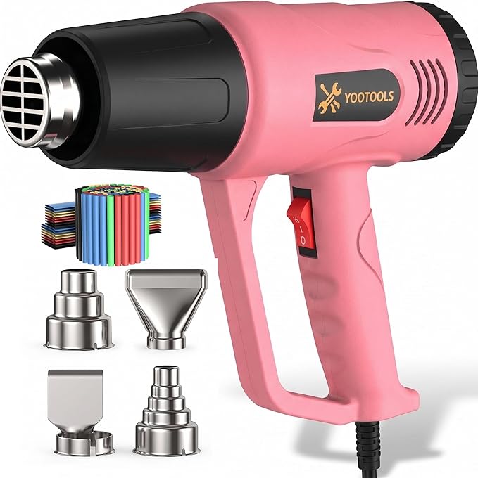 Heat Gun, Electric Power Source, for Paint Stripping, Shrink Wrapping, and DIY Projects (pink01)
