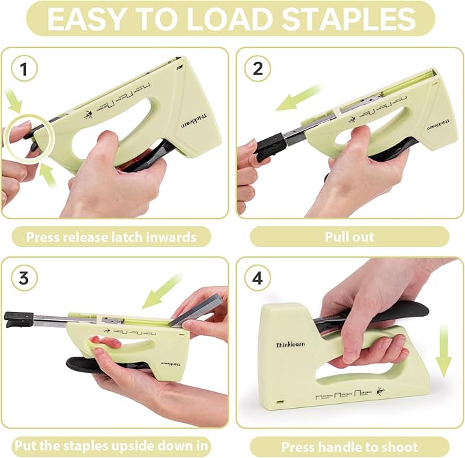 Light Duty Staple Gun for Wood, Upholstery Staple Gun for Classroom with 1600pcs JT21 Staples 1/4, 5/16, 3/8 inch and Staple Remover, Fabric Stapler Gun for Crafts, Bulletin Board Stapler for Teachers