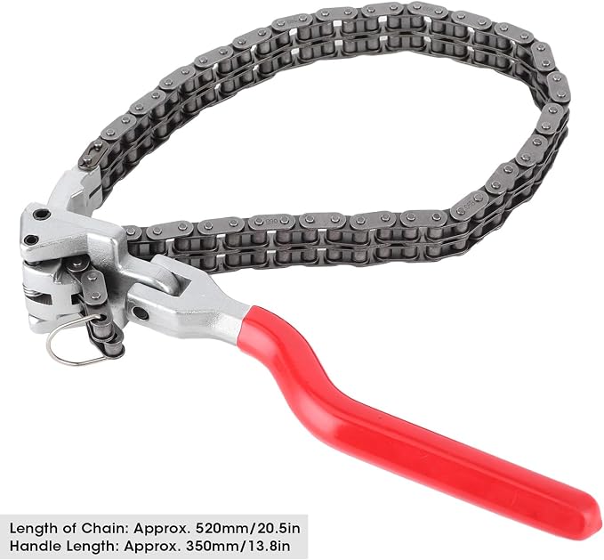 Chain Wrench, Heavy Duty Oil Filter Chain Wrench Spanner Long Handle Oil Filter Removal Tool for Auto Car Repairing