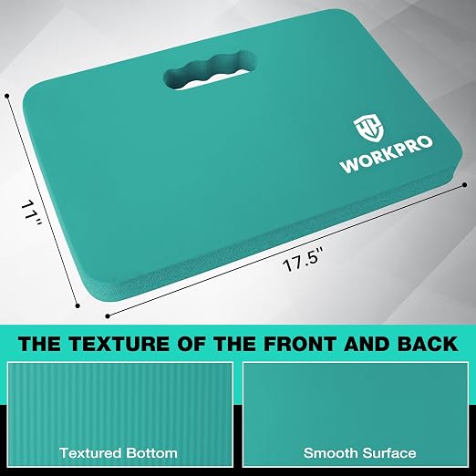 WORKPRO Extra Thick Kneeling Pad, Soft NBR Foam Cushioning for Knee, Large Foam Kneeler Mat for Gardening, Bathing Baby, Exercise, Workout Supplies, 17.5 x 11 x 1.5 in, Robin's egg Blue