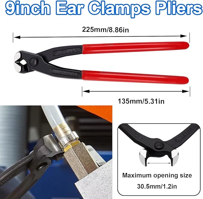 Tnisesm Pex Crimping Clamp Cinch Tool Kit with 20PCS 1/2-inch and 10PCS 3/4-inch PEX Clamps and Pex Pipe Cutter