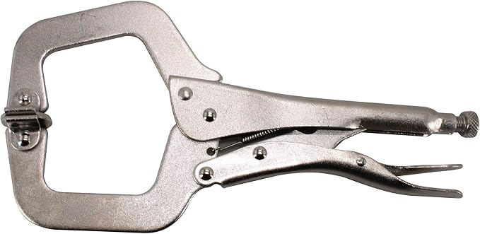 HFS (R) 11-Inch Swivel Pad Locking C-Clamp Locking Pliers (10 pcs) - Heavy-Duty Heat-Treated Steel with Nickel Plating