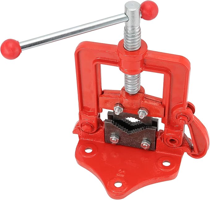 Heavy Duty Pipe Vice - 0.4 to 2.4 Inches Capacity, Forged Bench Yoke Vise Threader for Cutting & Fixing Pipes 10 to 60mm