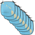 Lunarable Hawaiian Chair Cushion Pads Set of 8, Map of Hawaii Islands Capital Honolulu Borders and Important Cities, Anti-Slip Seat Padding for Kitchen & Patio, 16"x16", Blue Ivory Black
