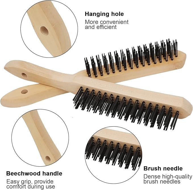 VASTOOLS Welding Chipping Hammer with Coil Spring Handle,10.5",Cone and Vertical Chisel,11" Wire Brush