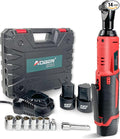AOBEN Cordless Electric Ratchet Wrench Set, 3/8" 12V Power Ratchet Tool Kit With 2 Packs 2000mAh Lithium-Ion Battery And Charger