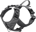 ICEFANG Dog Halter Harness with Metal Buckles,Dog Strap Vest X-Large Dogs | Control Handle,Summer-Cooling,Reflective,Front Hook,Adjustable,Soft Padded,No Pull,Grey,XLarge
