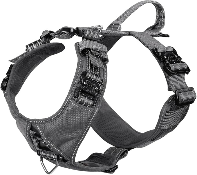 ICEFANG Dog Halter Harness with Metal Buckles,Dog Strap Vest for Medium Dogs