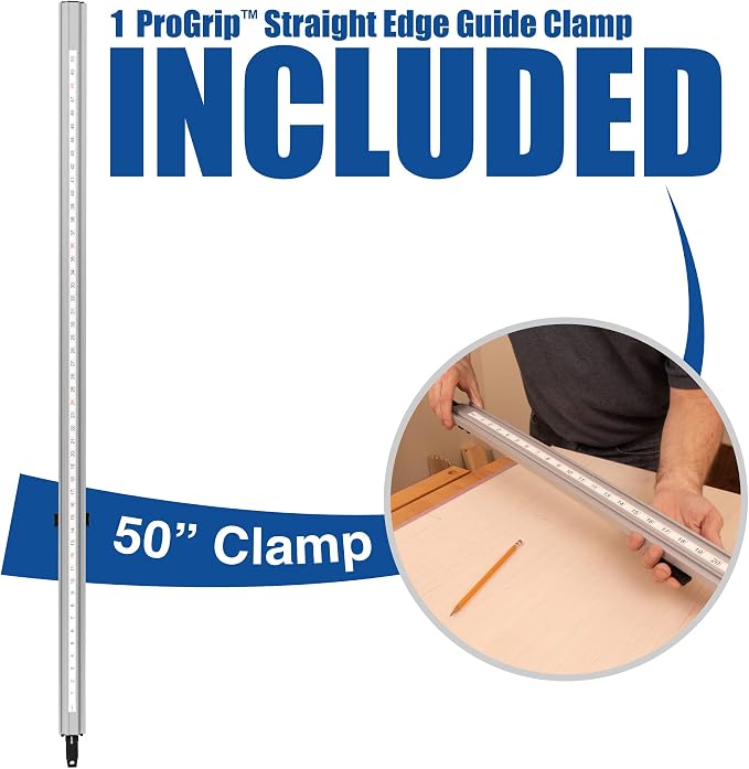 ProGrip Straight Edge Clamp Ideal for Cutting Large Sheets of Plywood and Dado Slots
