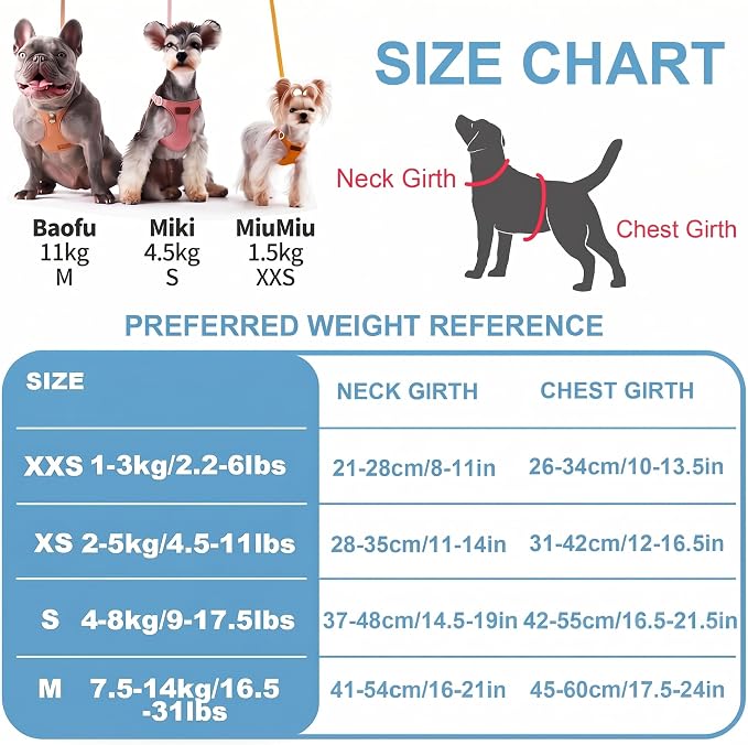Puppytie XXS Puppy Harness and Leash Set, Ocean Blue, XXS (2.2–6 lbs) | Puppy Harness for Small Dogs, Teacup and Yorkie Harness, Soft Lightweight and Adjustable, XXS Dog Harness for Daily Walks