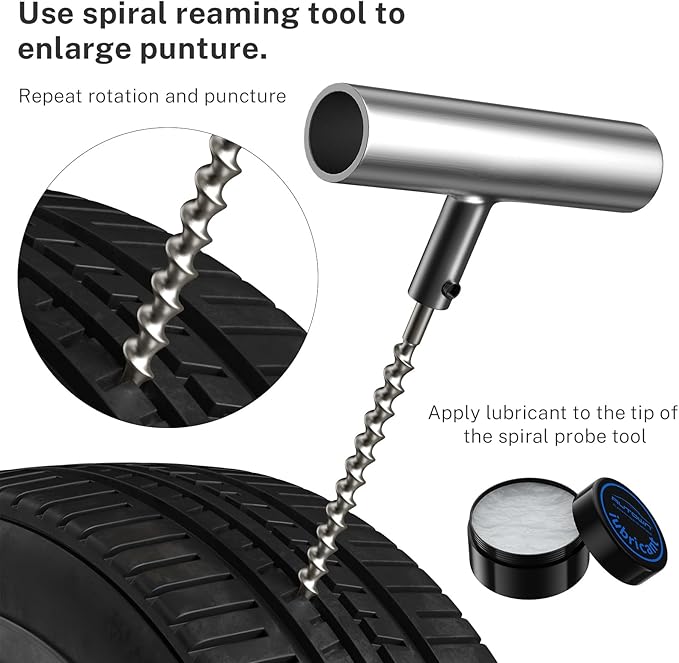 AUTOWN Flat Tire Repair Kit with Plugs 31 Pcs for Car, Motorcycle, ATV, Jeep, Truck, Tractor Flat Tire Puncture Repair