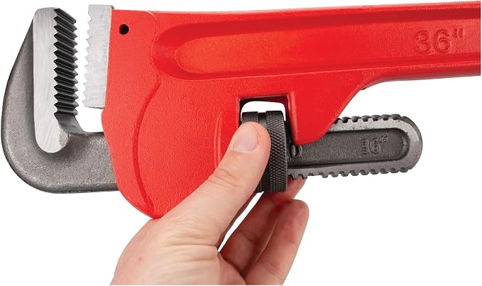 Performance Tool W1133-36B 36 in. Adjustable Steel Pipe Wrench, Red | Heavy duty plumbers wrench. Precision milled and drop forged steel jaws. Durable protective enamel paint