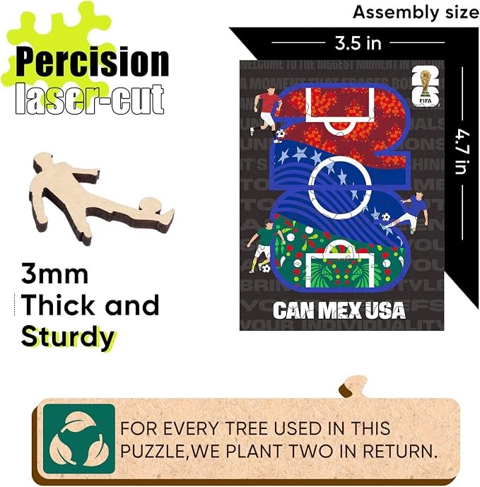FIFA World Cup 2026 Field 26PCS Wooden Pocket Puzzle