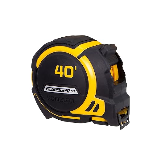 Komelon 40-Ft Contractor TS Wide Blade Tape Measure with Backside Printing, Manual Lock, Long Standout (93440)