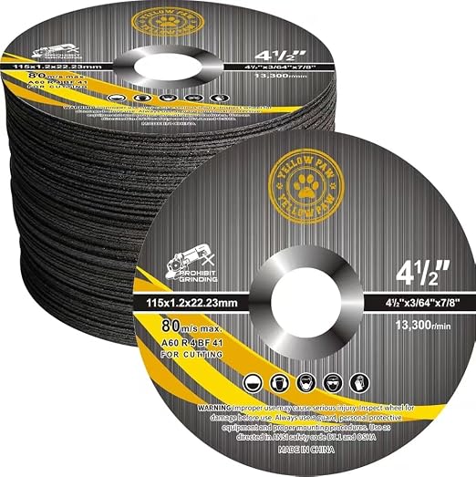 100 Pack of 4-1/2 Inch Cut Off Wheel with 7/8 Inch Arbor (Industrial Grade) All-Purpose Metal & Stainless Steel Cutting Wheel Compatible with 99% of Cutoff Saws & Angle Grinders - 4-1/2 x 3/64 x 7/8