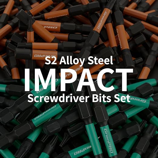 GRENPRO Impact Screwdriver Bits Set, 35Pcs 2” Allen Wrench Drill Bit Set (Metric & SAE)/Trox, Premium S2 Steel Magnetic 1/4" Hex-Shank Bit Set,CNC Machined, Automotive Mechanic Home Repair