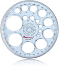 360 Degree Thick Protractor Circle Ruler Drawing Ruler Accurate Mathematical Circle Template 16 Circle Size/Blue