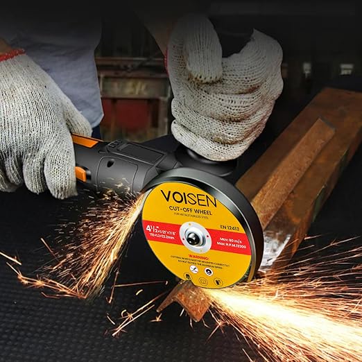VOISEN 4 1/2 Cut Off Wheel,100 PCS Angle Grinder Cutting Disc 4-1/2" x 1/21" x 7/8" Thin Metal & Stainless Steel Cutting Wheel,Grinder Blades Professional Fast Cutting Disc