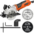 Yunirvana 710W Corded Mini Circular Saw, 5200RPM Electric Circular Saw, Parallel Guide, Compact Saw with 2Pcs Blades(24T Wood Blade and 60T Metal Blade), for Wood, Metal, Plastic, Home Renovation