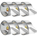 6Rolls Aluminum Foil Tapes, HVAC Duct Tape Heavy Duty, Silver Metal Adhesive Insulation Tape (3.9mil, 2"x65 Feet) High Temperature for Pipe Ductwork, Sealing Patching Heat Cold Air Ducts, Dryer Vents