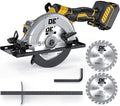 Brushless Cordless Circular Saw, for DeWalt 20V Max Battery, 6-Inch Aluminum Alloy Blade, 5900 RPM, 4.2 Lbs Lightweight, Cutting Depth 2-1/20" (90°), 0-90° Bevel, Hex Wrench, Rip Guide, for Wood, PVC