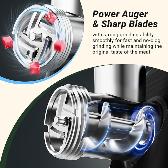 AAOBOSI Meat Grinder Electric, [2800W Max] Meat Grinder, Cheese Grater, Sausage Maker & Kibbe Kit for Home Use