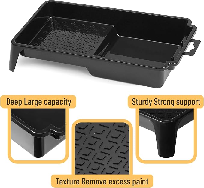 Bates- Paint Tray Liner, 4 Inches, One Plastic Paint Tray with 20 pcs Paint Pan Liners, Paint Pans Trays, Disposable Paint Tray, Paint Roller Tray Liners, Paint Trays for Painting Walls