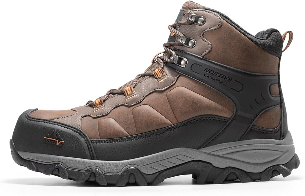 NORTIV 8 Waterproof Steel Toe Boots for Men Slip Resistant Safety Industrial Boots Paladin-Steel