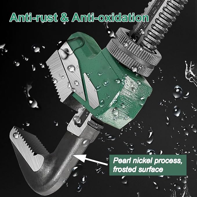 Upgraded 9 inch Heavy Duty Adjustable Pipe Wrench with [Silicone Non-slip Grip] Adjustable Wrench Fits a Variety of Fastener Sizes for Construction Machine Automobiles Home Repairs