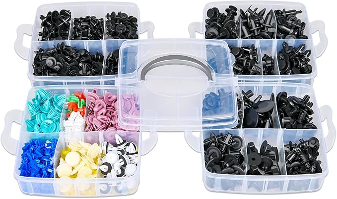 GOOACC 935Pcs Car Push Retainer Clips & Auto Fasteners Assortment -26 Most Popular Sizes Nylon Bumper Fender Rivets with 10 Cable Ties and Fasteners Remover for GM Ford Toyota Honda Chrysler