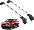 ERKUL Roof Rack Cross Bars for Kia Sportage 2011-2016 | Aluminum Crossbars with Anti Theft Lock for Rooftop | Compatible with Flush Rails - Silver