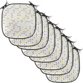 Lunarable Geometric Chair Cushion Pads Set of 8, Fish with Abstract Pattern Techno Urban Illusion Creative Design Print, Anti-Slip Seat Padding for Kitchen & Patio, 16"x16", Yellow and Taupe
