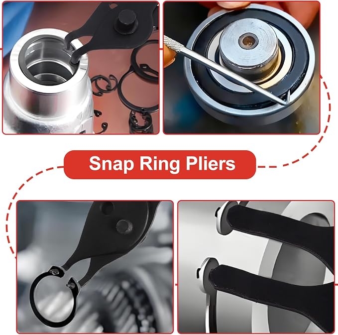 Doaho 10pcs Snap Ring Pliers Set,Internal & External Circlip Pliers for Removal and Installation of Automotive Retaining Rings With Straight/Bent Jaw,Hook and Pick - Storage Case