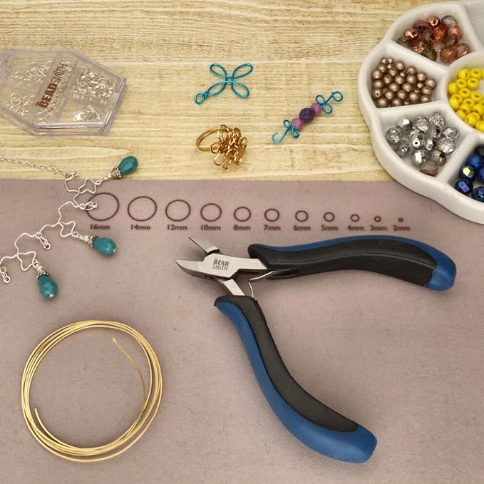 The Beadsmith Ergonomic Side Cutter Tool – 5 inches (127mm) – Comfortable Ergonomic Grip, Double-Leaf Springs & Polished Steel Head – Extra-Fine Tips Precision to Medium Level Work