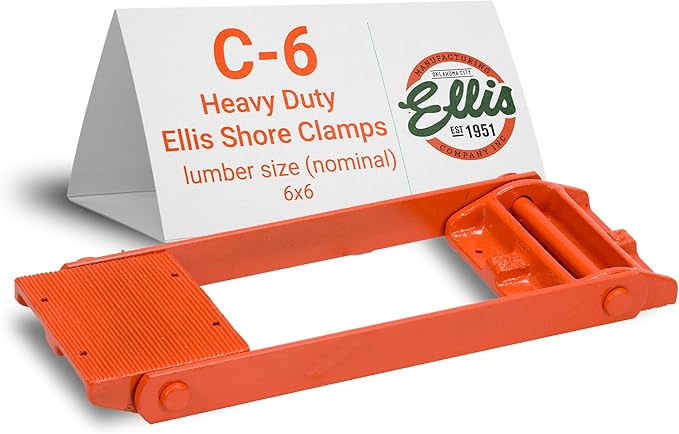 Ellis Shore Clamps - 6x6 Lumber Size, Adjustable Support System, Durable & Secure, Long-Lasting for Woodworking
