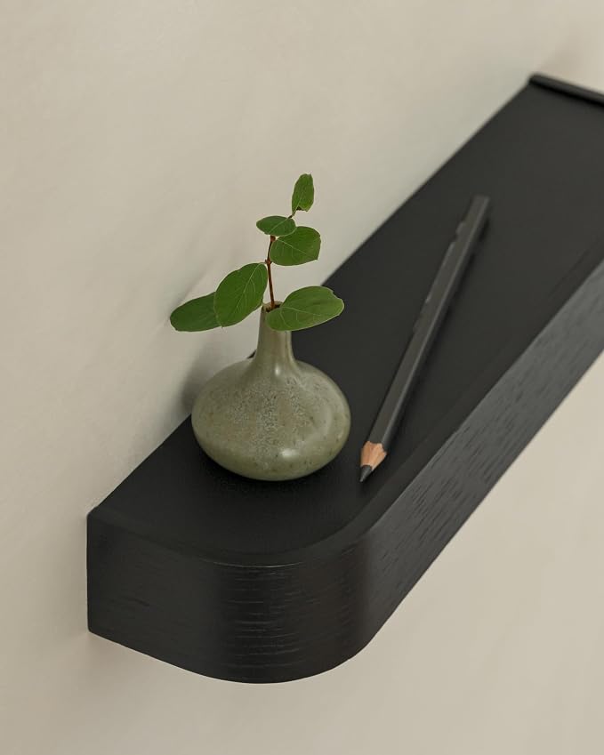 Kazai. Key Holder 'Toke' | Minimalist Key Hook Design from Berlin | Modern Key Holder Wall Mount with Wooden Shelf | Key Rack for Wall as Entryway Organizer | Oak, Black