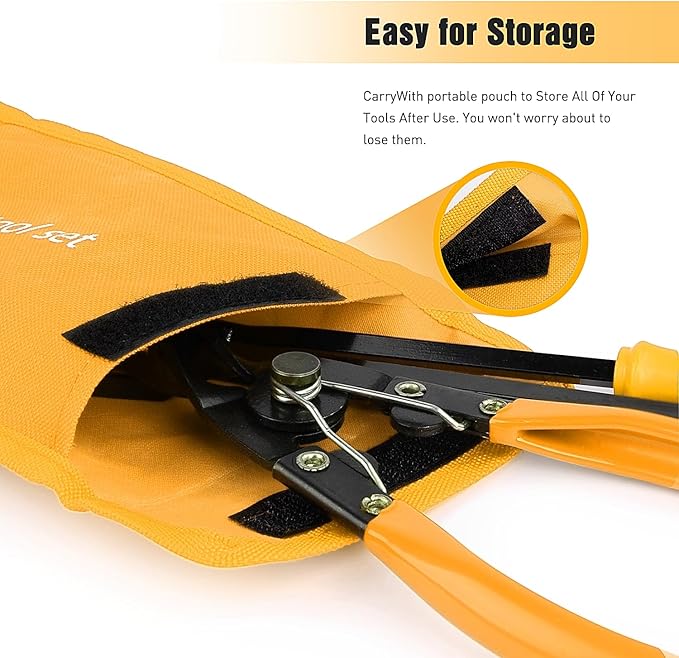 GOOACC Auto Trim Removal Tool Set 3Pcs No Scratch Pry Tool Kit with Storage Bag for Car Body Clips Door Panel Car Clips Dashboard Repair Yellow
