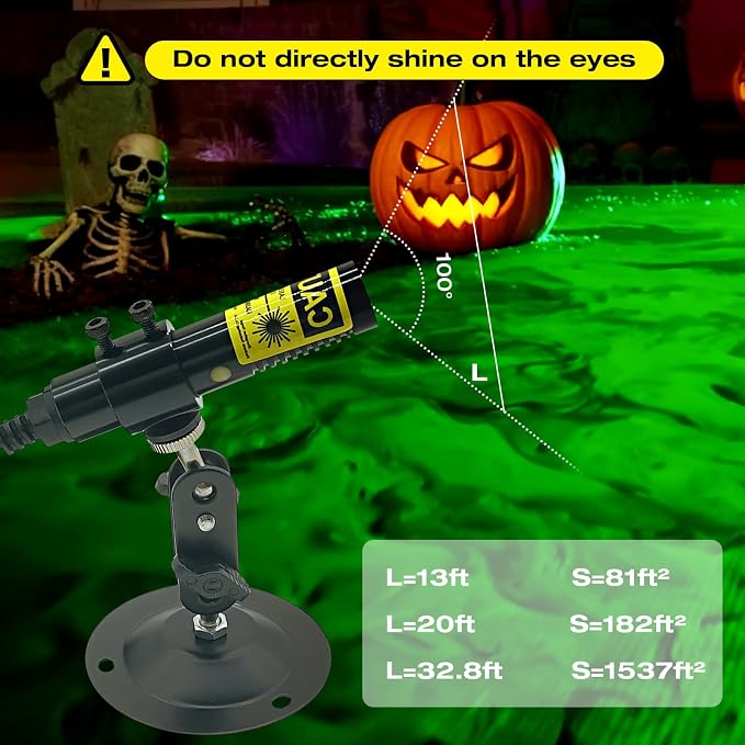 RAIN SPIRIT 532nm Green Line Laser Module, Class 2, 360° Rotation & Waterproof, for Woodworking, Factories, Halloween Scary Haunted Houses，Laser Swamp Laser Pond Garden Yard Decoration
