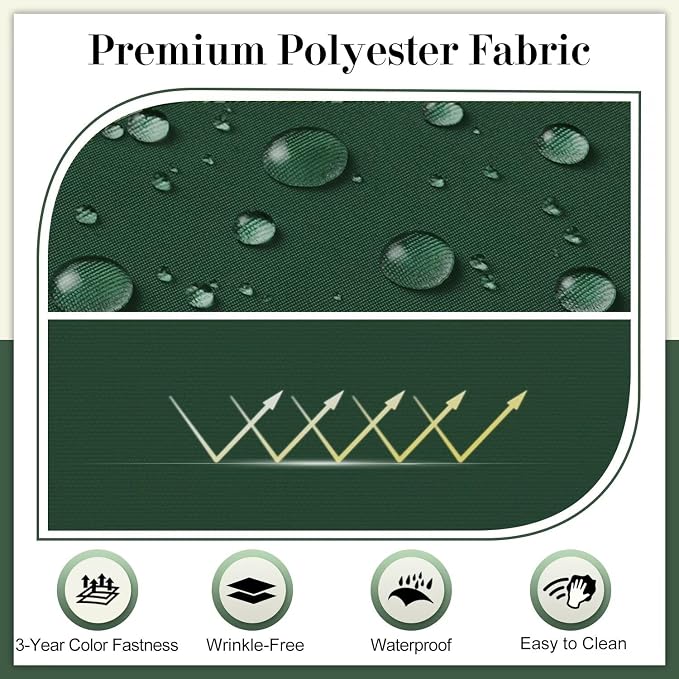 Cozyide Outdoor Chair Cushions, Waterproof Patio Seat Cushions with Adjustable Straps, Square Corner Patio Chair Cushions for Garden, Dark Green, 18.5x16x3 Inch (Pack of 4)